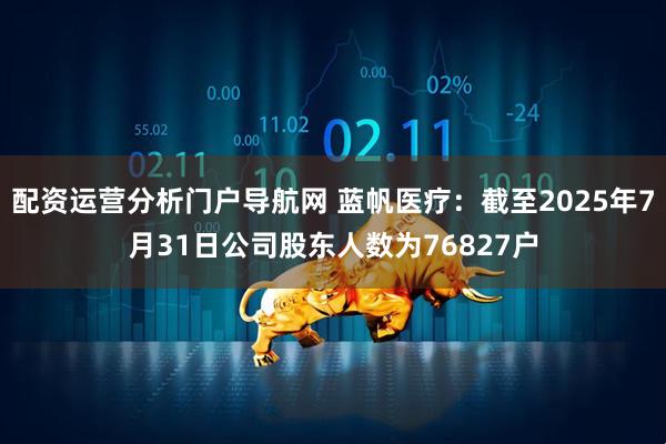 配资运营分析门户导航网 蓝帆医疗：截至2025年7月31日公司股东人数为76827户